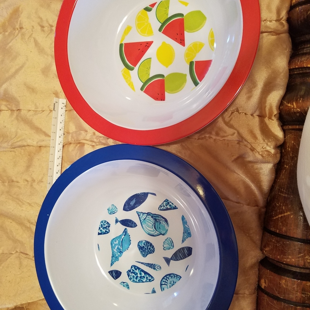 Bowls 
Hard plastic bowls 
One red with pictures o - Picture 10 of 10